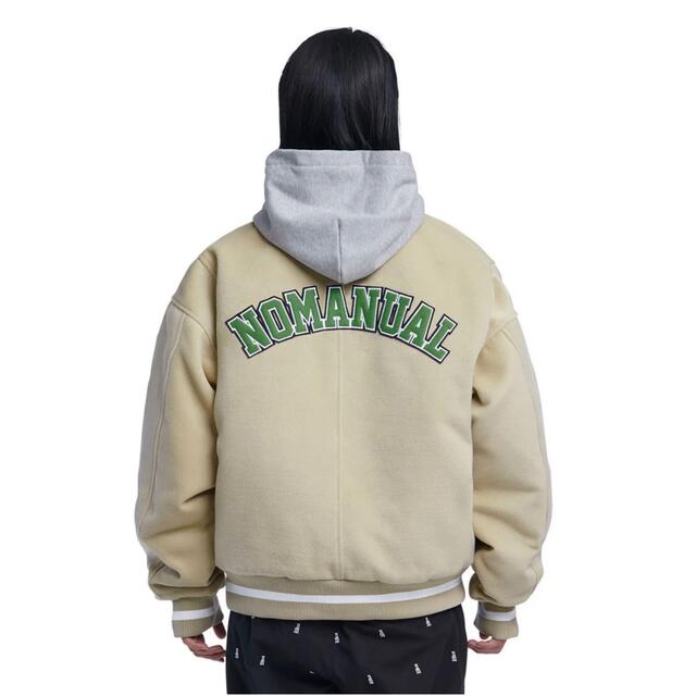 【NOMANUAL】TAYLOR VARSITY JACKET-BEIGE