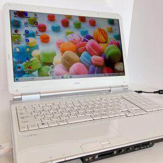 エヌイーシー(NEC)の【おしゃれなホワイト】⭐️NECのノートパソコン⭐️Win10⭐️すぐ使えます！(ノートPC)