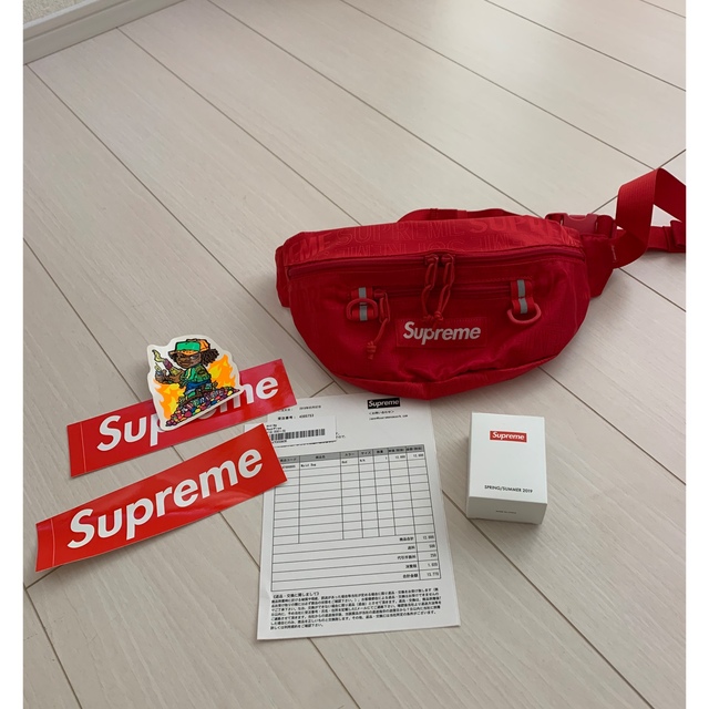 supreme 19ss ウエストバック　レッド