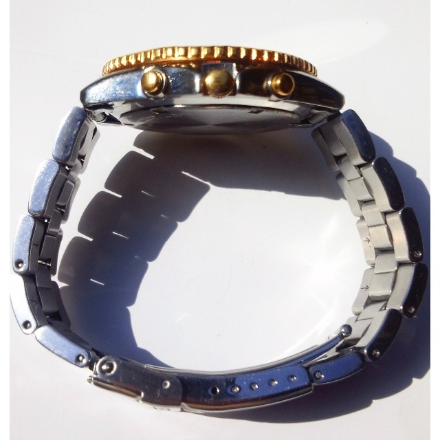 SEIKO クロノグラフ 100M防水 実動 クォーツ ダブルロックベルト
