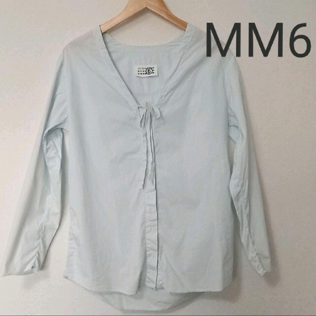 MM6(エムエムシックス)のマルジェラ MM6 長袖シャツ 薄手 ブルー 水色 レディースのトップス(シャツ/ブラウス(長袖/七分))の商品写真