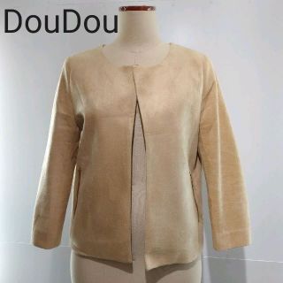 ドゥドゥ(DouDou)のDouDou ドゥドゥ　フェイクスウェードノーカラージャケット(ノーカラージャケット)