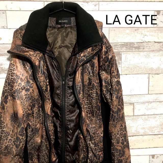 LA GATE(エルエーゲート)のLA GATE エルエーゲート ヒョウ柄 豹柄 レオパード ナイロン パーカー メンズのトップス(パーカー)の商品写真