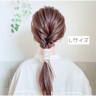 Lサイズ  本革 ラップポニー(ヘアアクセサリー)