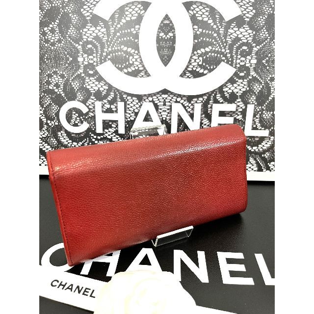 CHANEL(シャネル)の☆正規超美品☆シャネル　キャビアスキン　フラップ長財布　シックなレッド♪ レディースのファッション小物(財布)の商品写真