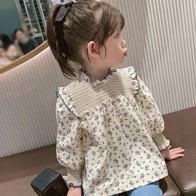 ✳︎ベビーキッズ　女の子　ワンピース　チュニック　トップス　花柄ブラウス　90 キッズ/ベビー/マタニティのキッズ服女の子用(90cm~)(ブラウス)の商品写真