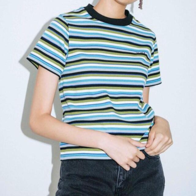 X-girl(エックスガール)のX-girl STRIPED S/S TOP レディースのトップス(Tシャツ(半袖/袖なし))の商品写真