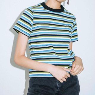 エックスガール(X-girl)のX-girl STRIPED S/S TOP(Tシャツ(半袖/袖なし))