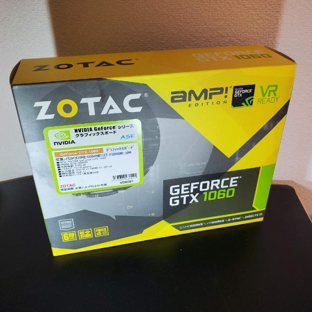 ZOTAC GTX 1060 6GB amp edition Geforce スマホ/家電/カメラのPC/タブレット(PCパーツ)の商品写真