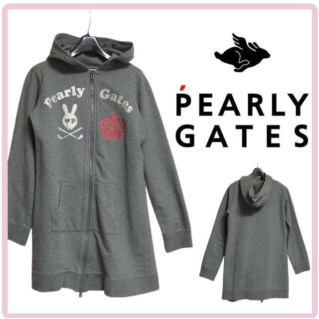 PEARLY GATES(パーリーゲイツ)の美品　pearly gates パーリーゲイツ　ワンピース　パーカー　グレー レディースのワンピース(ひざ丈ワンピース)の商品写真