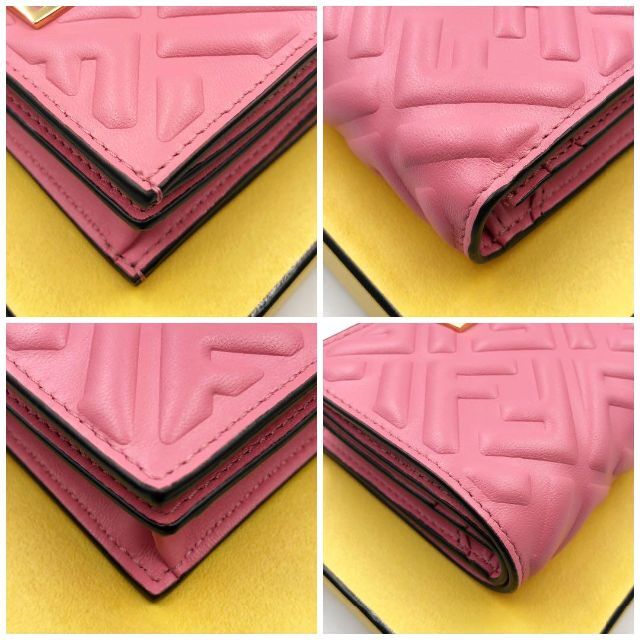 日本において販売 未使用品 8M0420 ピンク 二つ折り財布 ナッパマイクロ FENDI 折り財布