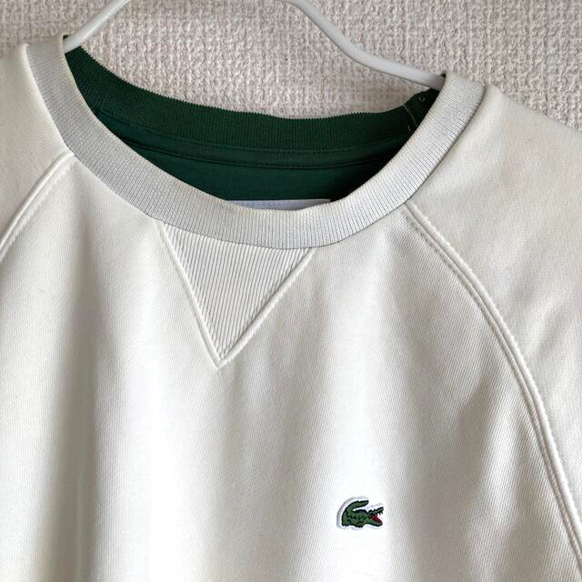 LACOSTE(ラコステ)のラコステ　スエット　ブルゾン　ホワイト×グリーン メンズのトップス(スウェット)の商品写真