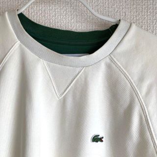 ラコステ(LACOSTE)のラコステ　スエット　ブルゾン　ホワイト×グリーン(スウェット)