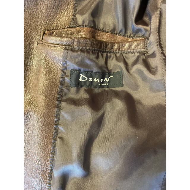 DOMON レザーコート　Sサイズ　ブラウン メンズのジャケット/アウター(レザージャケット)の商品写真
