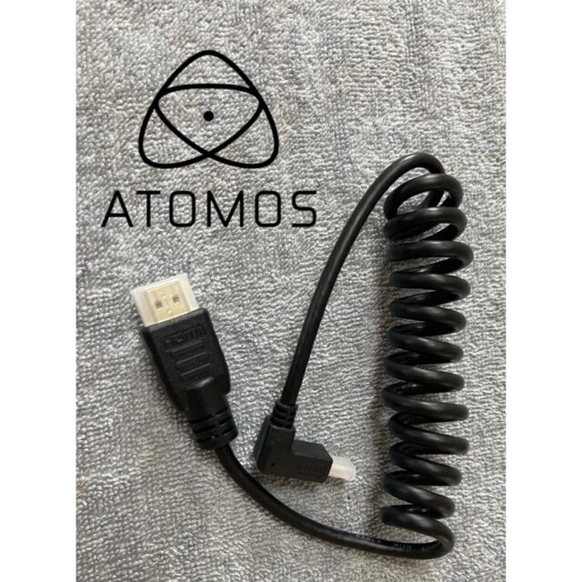 atmos(アトモス)のアトモス　L字型 Micro to Full HDMIケーブル カール加工  スマホ/家電/カメラのテレビ/映像機器(映像用ケーブル)の商品写真