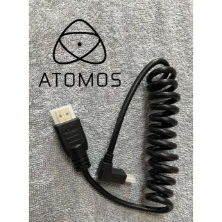 アトモス(atmos)のアトモス　L字型 Micro to Full HDMIケーブル カール加工 (映像用ケーブル)