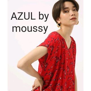 アズールバイマウジー(AZUL by moussy)のAZUL by moussy　花柄2way 楊柳シフォンブラウス(カットソー(半袖/袖なし))