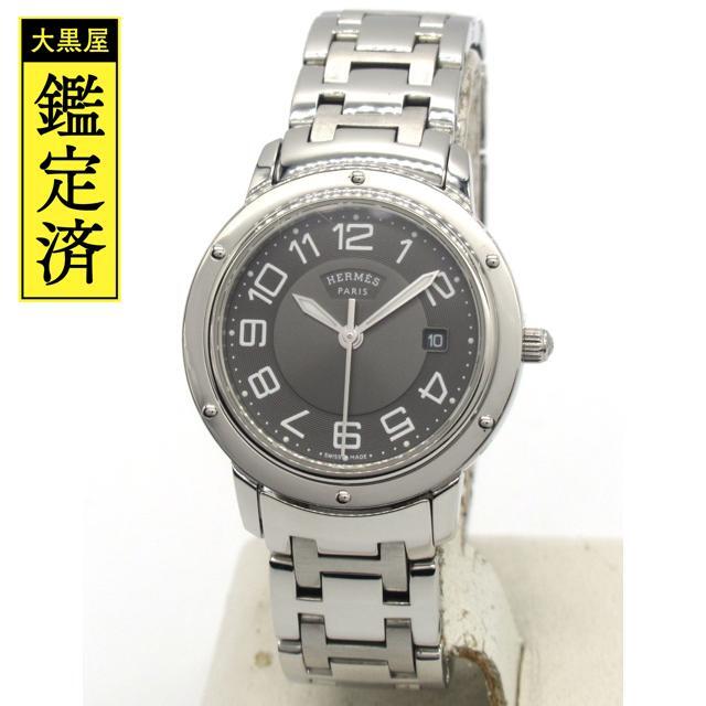 新作グッ Hermes - HERMES クリッパー CL1.310 SS クォーツ グレー文字