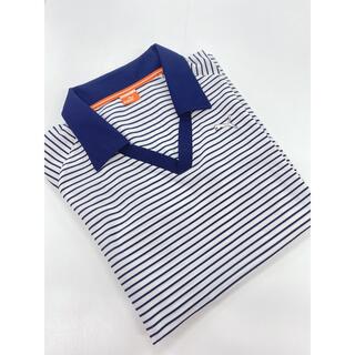 プーマ(PUMA)の値下げ　プーマ　ゴルフ　ポロシャツ　半袖　紺　白　ボーダー　Mサイズ(ポロシャツ)