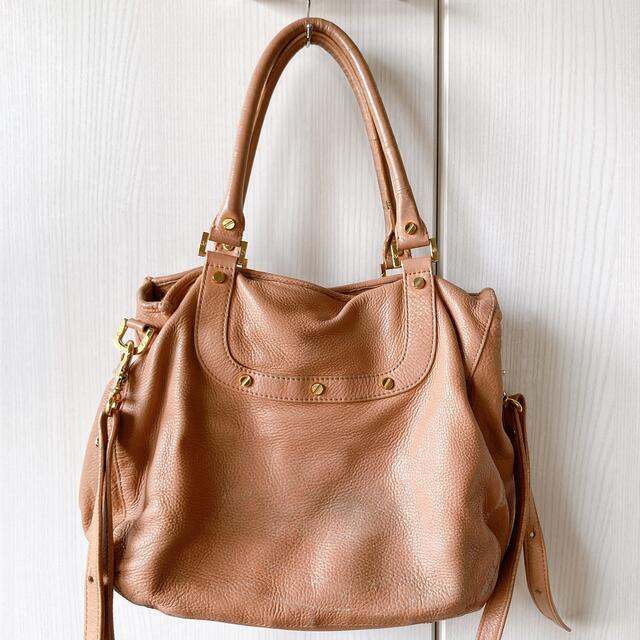 トリーバーチTORYBURCHベージュ本革ハンドバッグショルダーバッグ2way