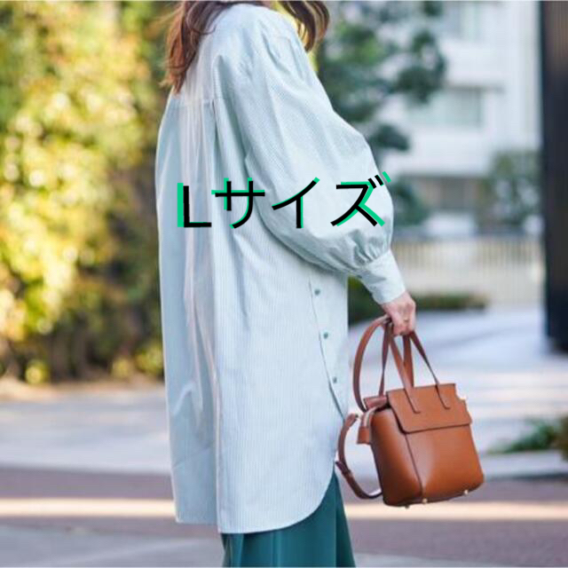 しまむら(シマムラ)のeriさま専用+°Rina chisimaさんコラボ+°ストライプシャツ レディースのトップス(シャツ/ブラウス(長袖/七分))の商品写真