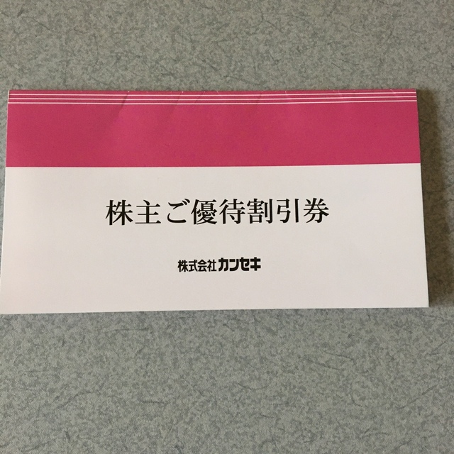 カンセキ　株主優待　(15％割引券　2枚)