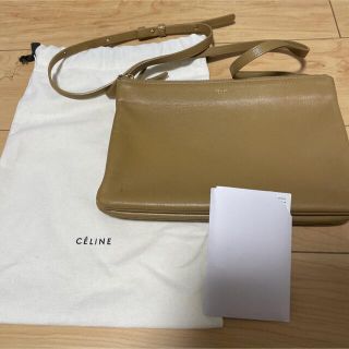 セリーヌ(celine)のCELINE セリーヌ　トリオ　ラージ　ベージュ(ショルダーバッグ)