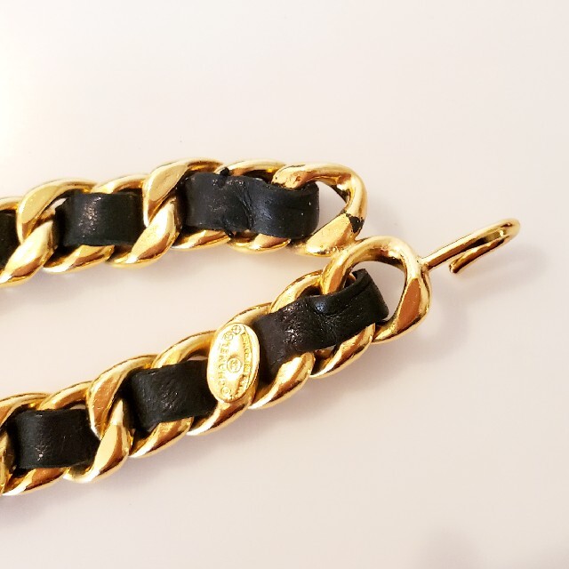 CHANEL シャネル 美品 チェーンベルト 革 ヴィンテージ-www.ecosea.do