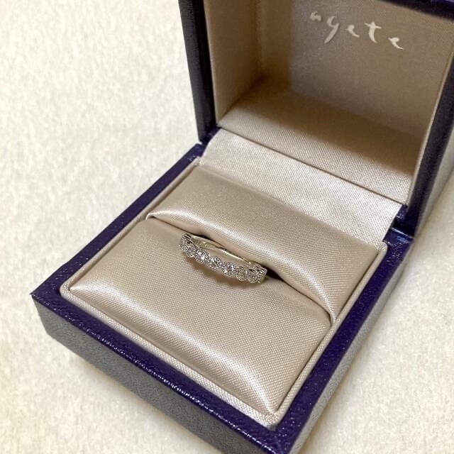 agete(アガット)のagete Pt900 0.36ct ダイヤハーフエタニティリング #8 レディースのアクセサリー(リング(指輪))の商品写真