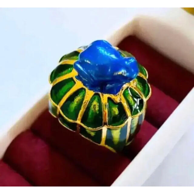 ❤️ ブルー　カエル　指輪　新品　リング　蛙　ユニセックス レディースのアクセサリー(リング(指輪))の商品写真