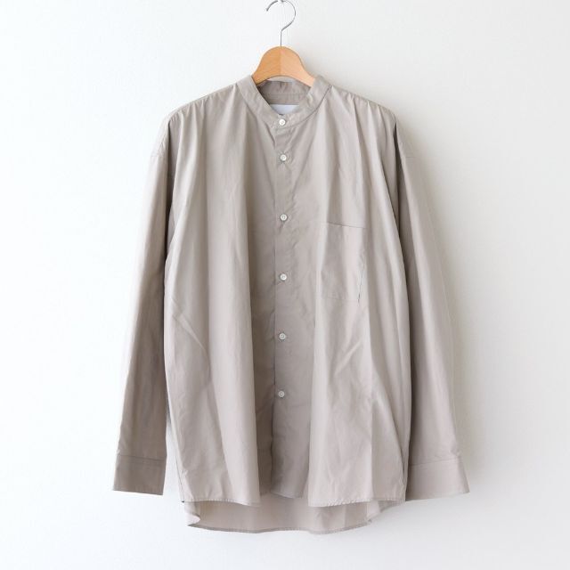 stein OVERSIZED BAND COLLAR SHIRT BEIGE