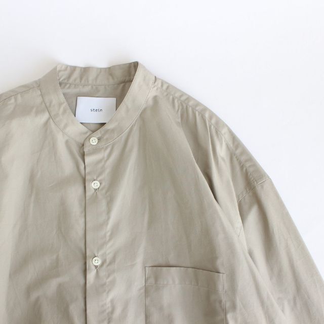 stein OVERSIZED BAND COLLAR SHIRT BEIGE