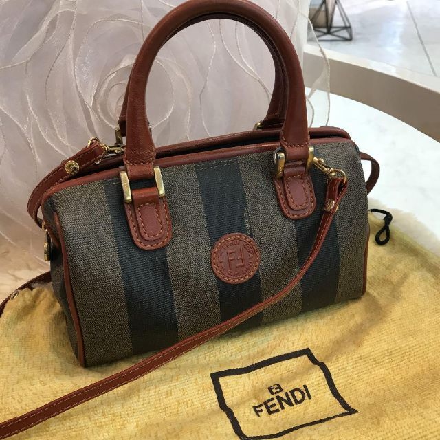 FENDI ペカン柄 ミニボストン ハンドバッグ  VINTAGE