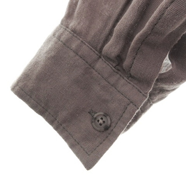 TORNADO MART(トルネードマート)のトルネードマート シャツ 長袖 ステンカラー 薄手 コットン 無地 L 茶 メンズのトップス(シャツ)の商品写真