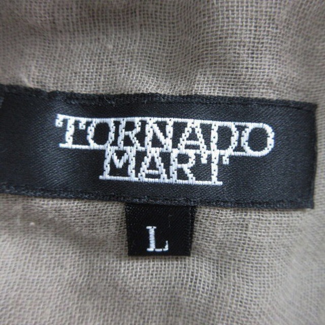 TORNADO MART(トルネードマート)のトルネードマート シャツ 長袖 ステンカラー 薄手 コットン 無地 L 茶 メンズのトップス(シャツ)の商品写真