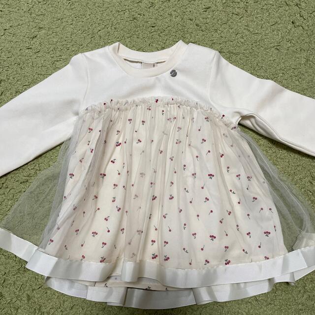 petit main(プティマイン)のプティマイン　春　さくらんぼトップス キッズ/ベビー/マタニティのキッズ服女の子用(90cm~)(Tシャツ/カットソー)の商品写真