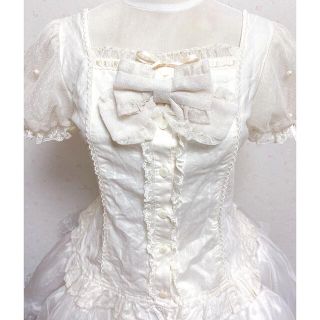 アンジェリックプリティー(Angelic Pretty)のAngelic Pretty  リボンパールブラウス(シャツ/ブラウス(半袖/袖なし))