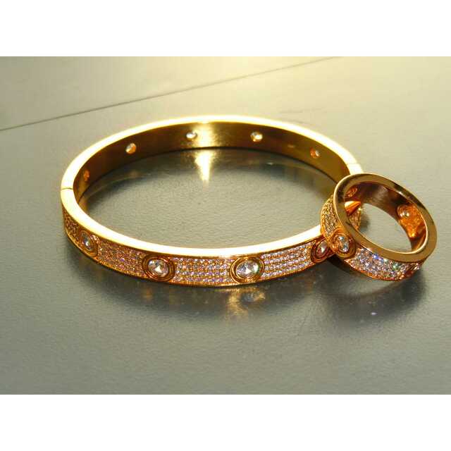 ラヴ　リング　ラブ　ジルコニア　ゴールド メンズのアクセサリー(リング(指輪))の商品写真