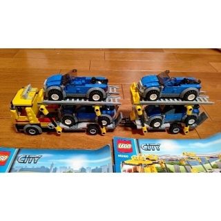 レゴ(Lego)のレゴ★シティ 自動車運搬車＆自動車（ブルー）×4台 美品 人気 激レア(模型/プラモデル)