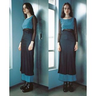 perverze stripe stitch sheer dress(ロングワンピース/マキシワンピース)