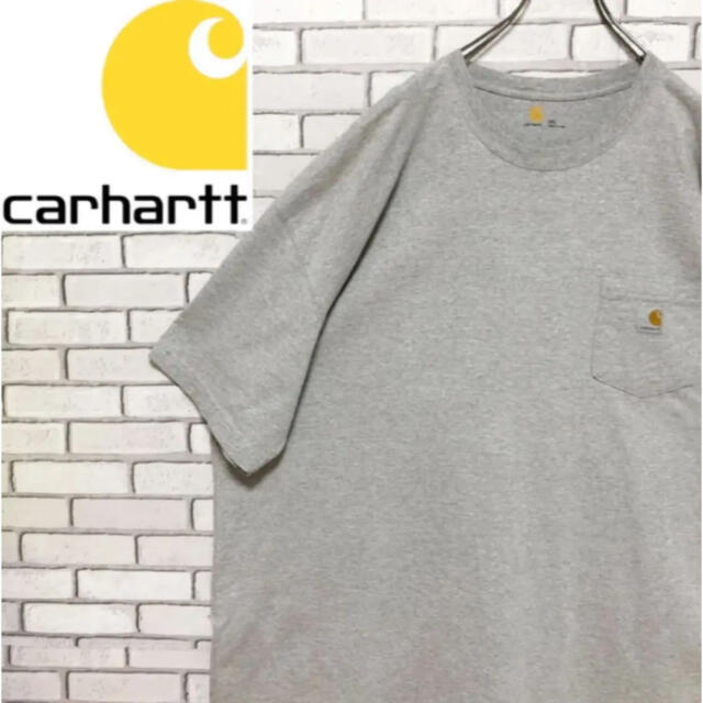 carhartt(カーハート)の超希少 カーハート ワンポイントロゴタグ ライトグレー 半袖 Tシャツ 90s メンズのトップス(Tシャツ/カットソー(半袖/袖なし))の商品写真