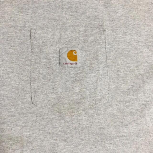 carhartt(カーハート)の超希少 カーハート ワンポイントロゴタグ ライトグレー 半袖 Tシャツ 90s メンズのトップス(Tシャツ/カットソー(半袖/袖なし))の商品写真