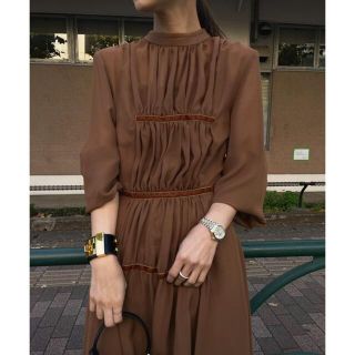 【新品未使用】アメリ CHIFFON GATHER DRESS サイズS