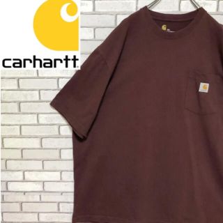 カーハート(carhartt)の超希少 カーハート ロゴタグ ボルドーカラー ビックサイズ 半袖Tシャツ 90s(Tシャツ/カットソー(半袖/袖なし))