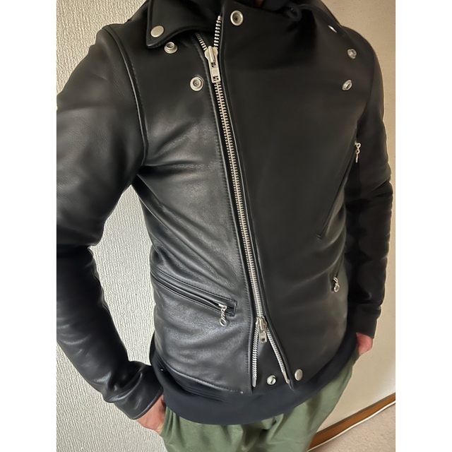 UNITED ARROWS(ユナイテッドアローズ)のユナイテッドアローズ ダブルZIPライダース レザージャケット ブラック 牛革  メンズのジャケット/アウター(ライダースジャケット)の商品写真