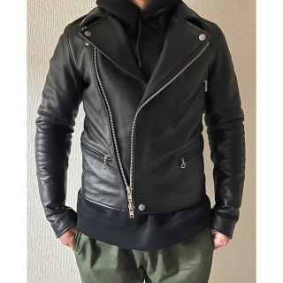 ユナイテッドアローズ(UNITED ARROWS)のユナイテッドアローズ ダブルZIPライダース レザージャケット ブラック 牛革 (ライダースジャケット)