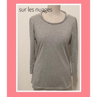 sur les nuages　Tシャツ　カットソー　ニット　グレー　タイト(カットソー(長袖/七分))