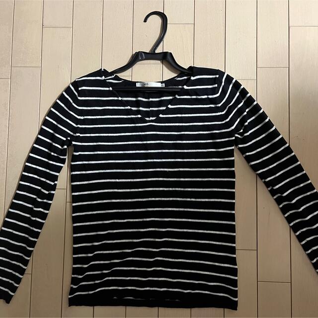 AZUL by moussy(アズールバイマウジー)のAZULbymoussy ボーダートップス レディースのトップス(カットソー(長袖/七分))の商品写真