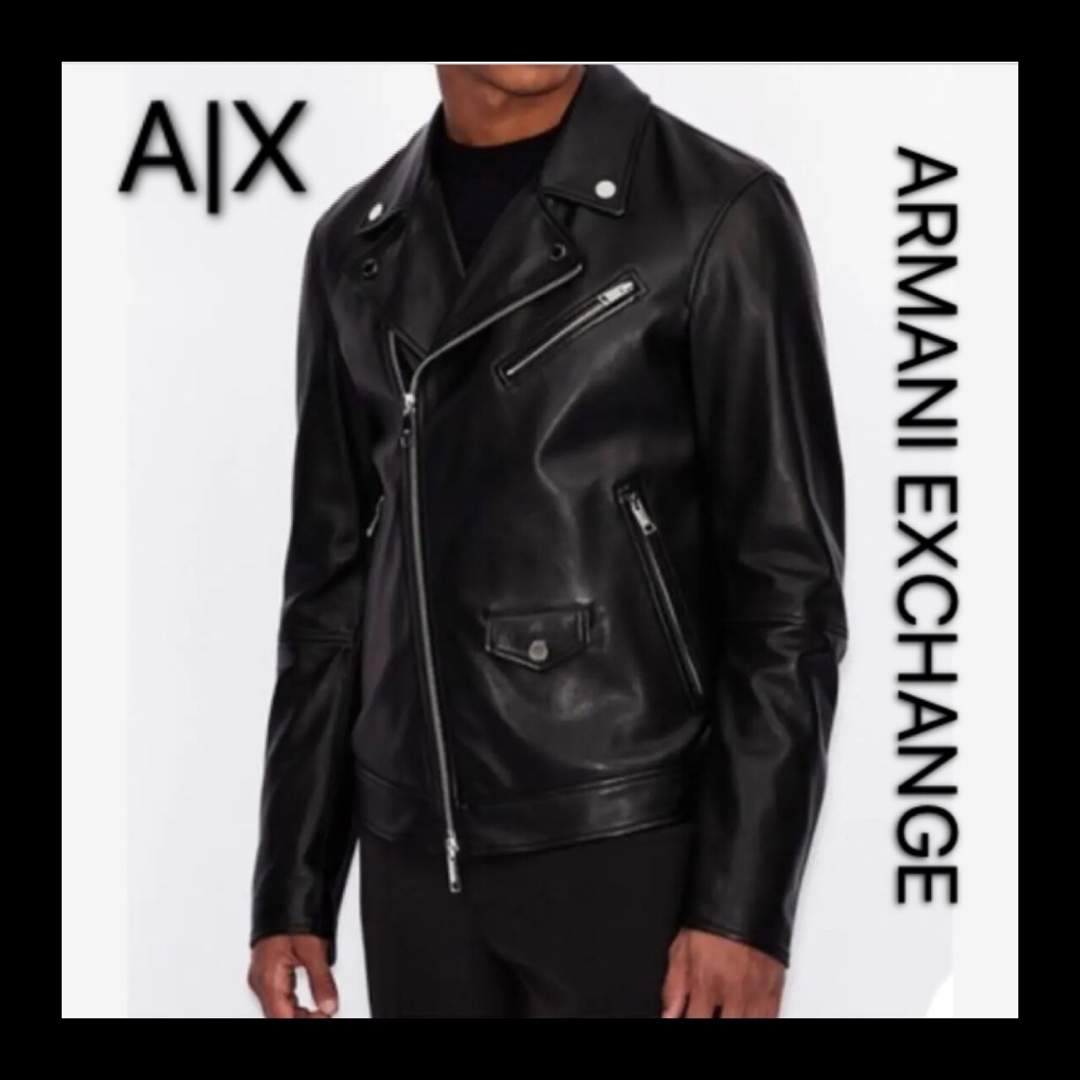 A|X ARMANI EXCHANGE シープレザー　ライダースジャケット | フリマアプリ ラクマ