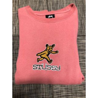 ステューシー(STUSSY)のSTUSSY クマ　スウェット　トレーナー　ピンク(スウェット)